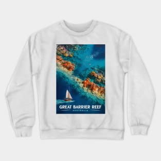 Vintage Retro Vibrant Great Barrier Reef - Australia Crewneck Sweatshirt